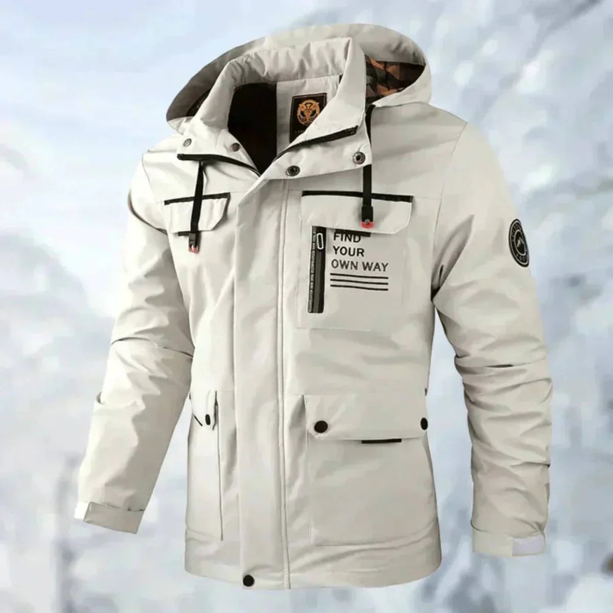 Men's wind and rain hooded outdoor jacket