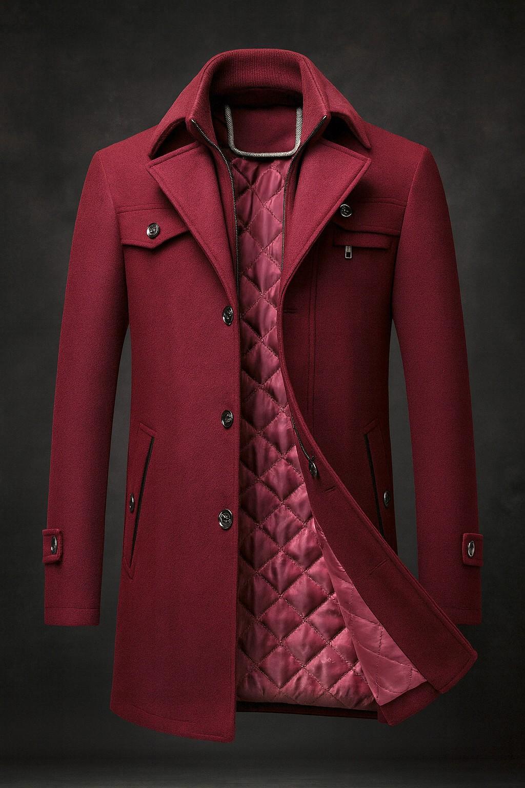 Dunstan | Textured Collar Lined Winter Coat