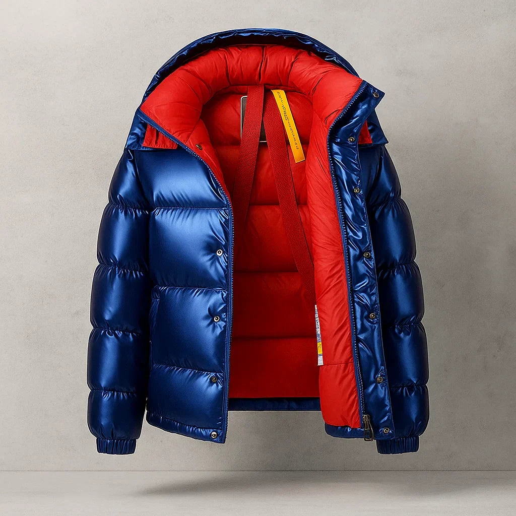 Men's thick padded full zip puffer jacket
