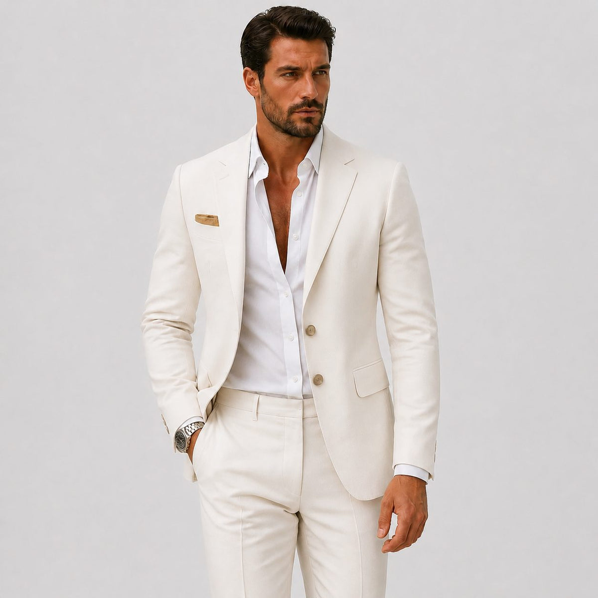 Men's breathable two piece suit, back view
