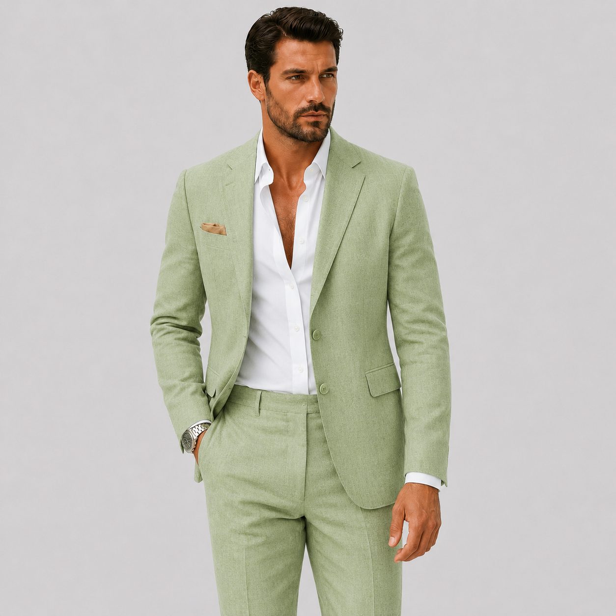 Men's breathable two piece suit, detail