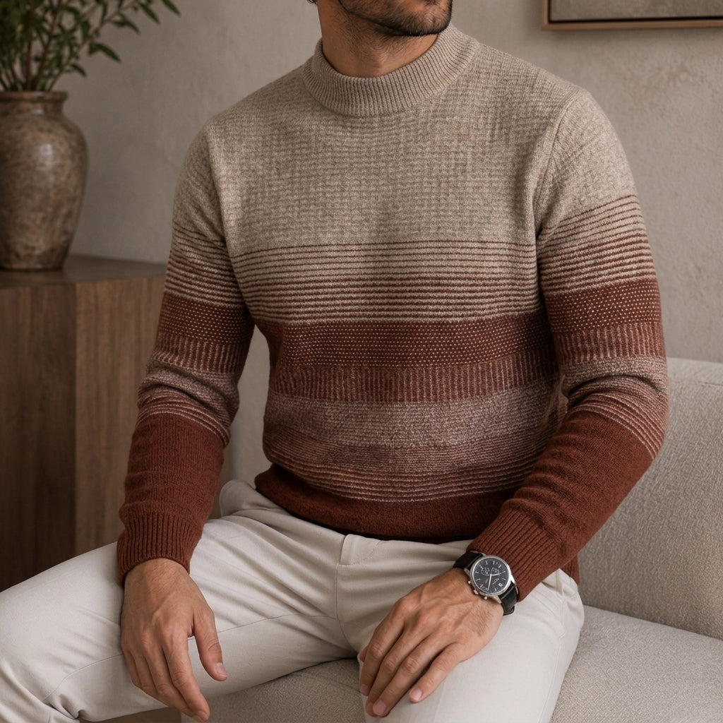 Amos | Wool Ombre Stripe Crew Neck Jumper