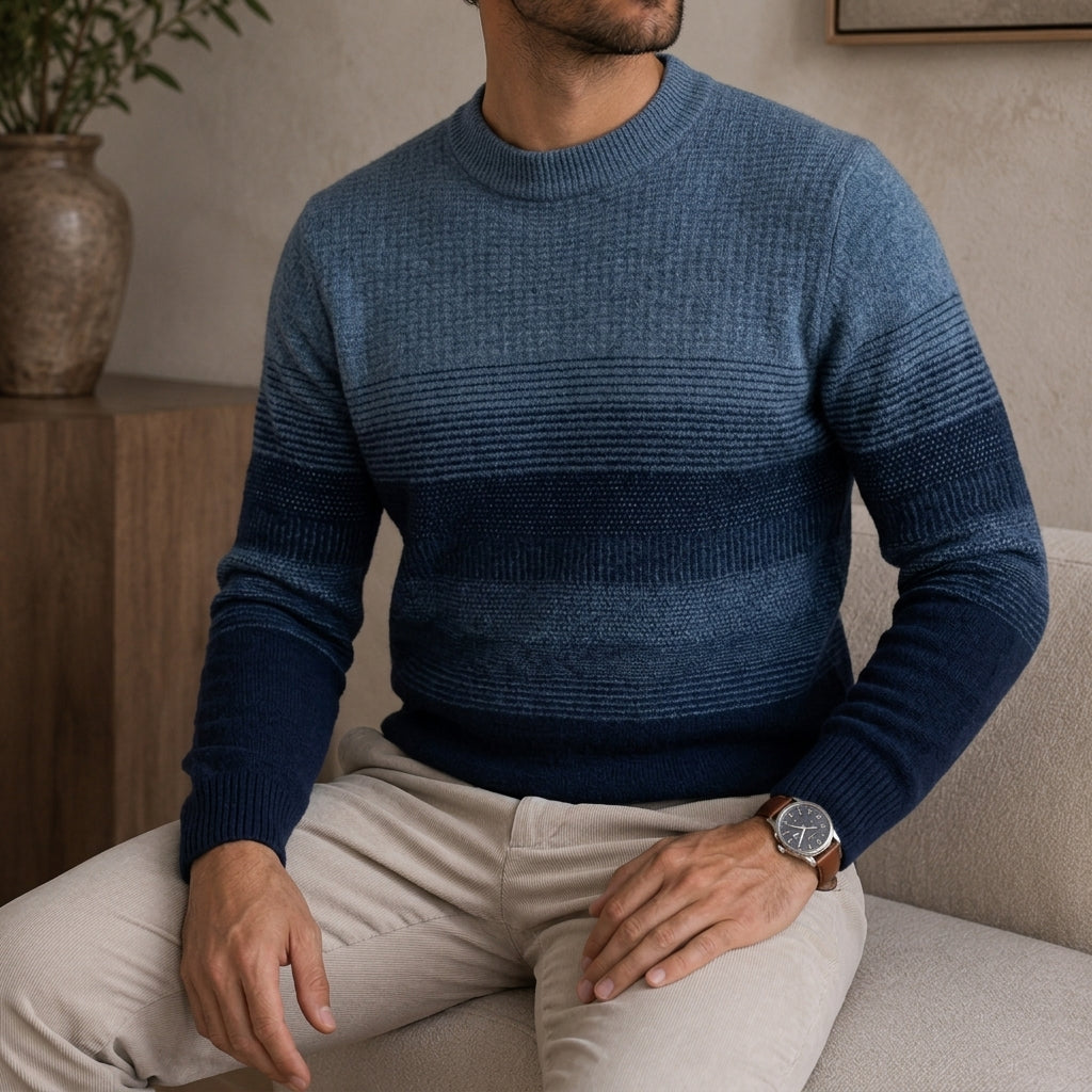 Amos | Wool Ombre Stripe Crew Neck Jumper