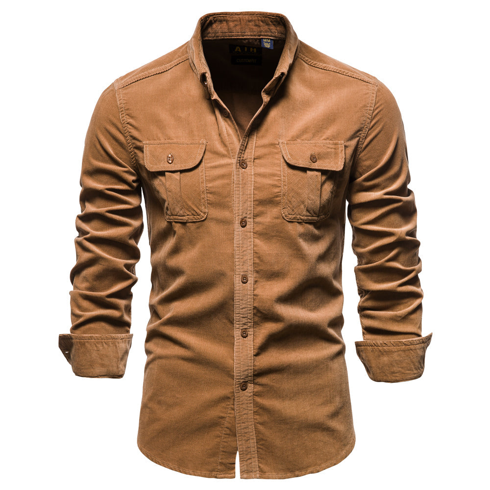 Men's slim fit corduroy shirt