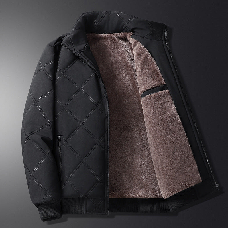 Men's diamond quilted fleece lined jacket, view 6