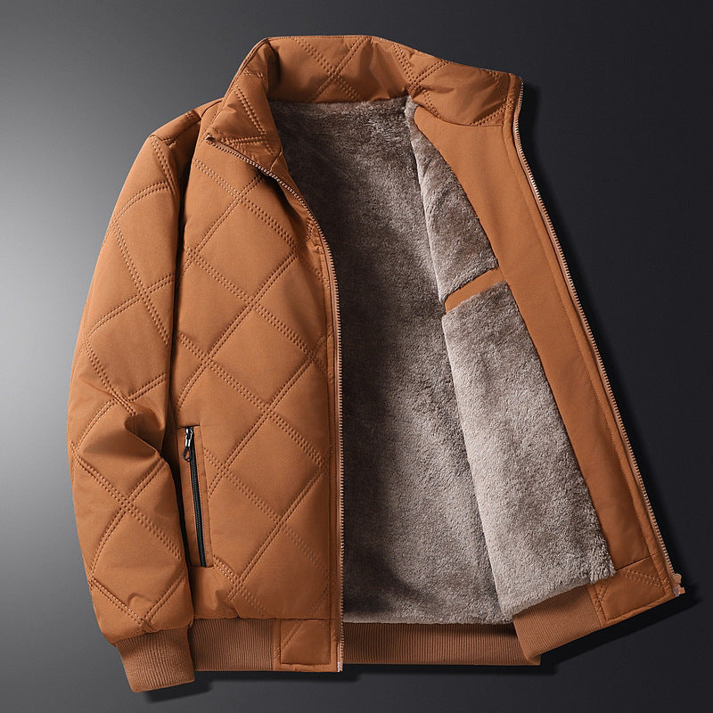 Men's diamond quilted fleece lined jacket, view 5