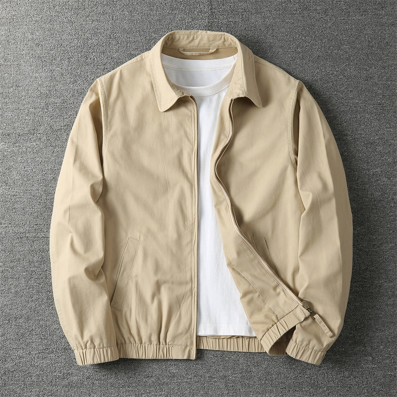 Men's minimal front zip up jacket