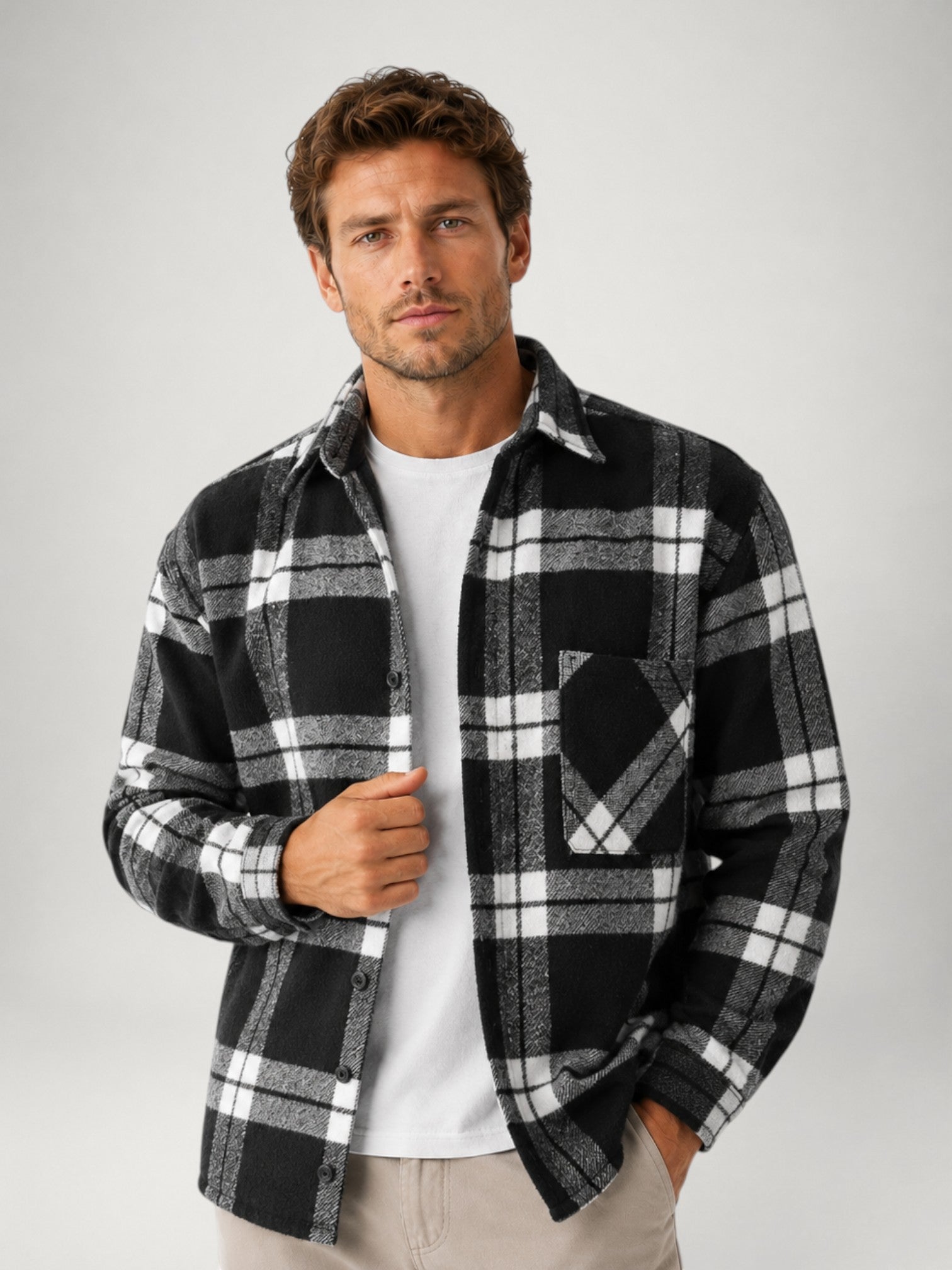 Dalton | Brushed Plaid Flannel Overshirt