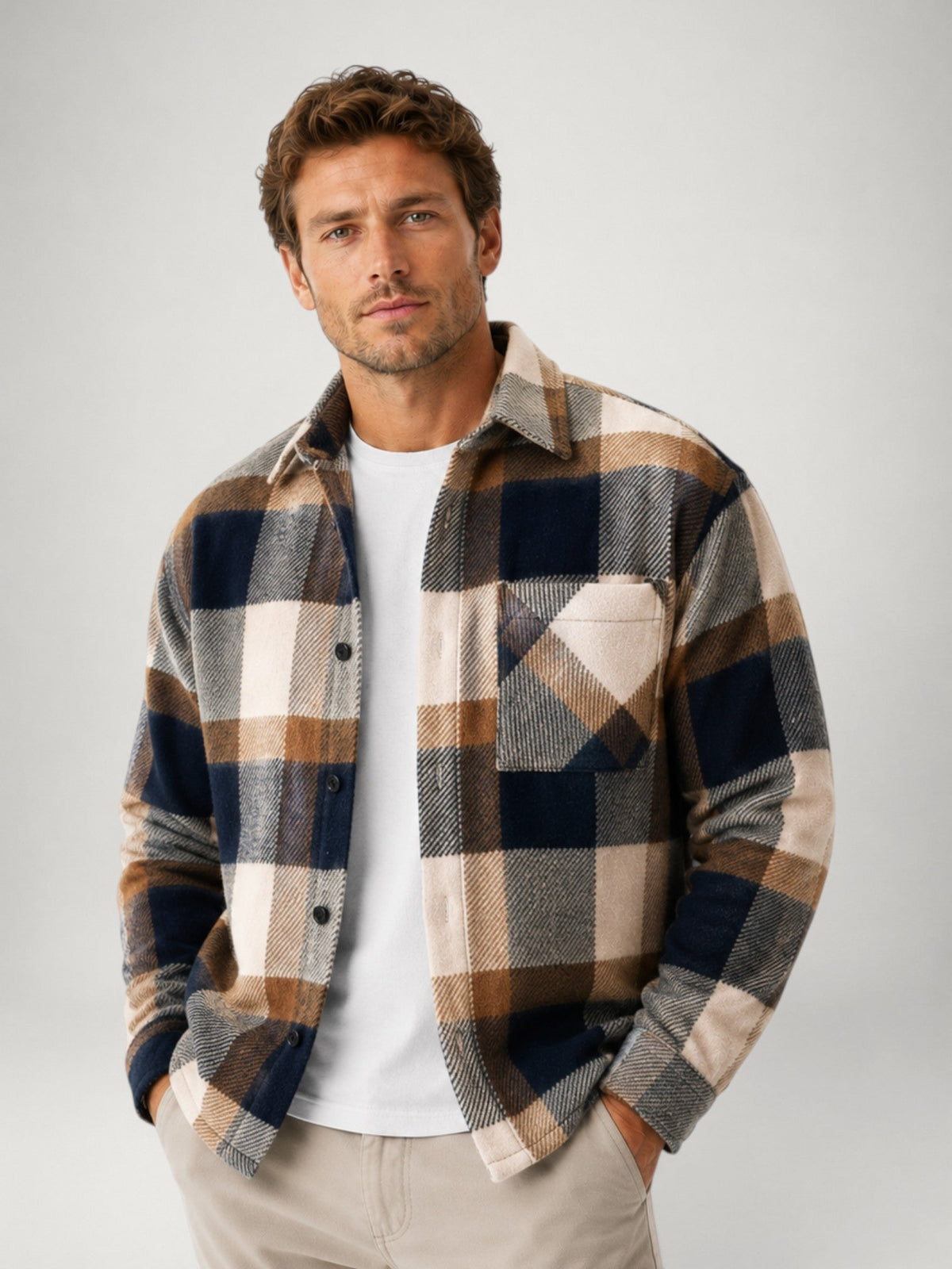 Dalton | Brushed Plaid Flannel Overshirt