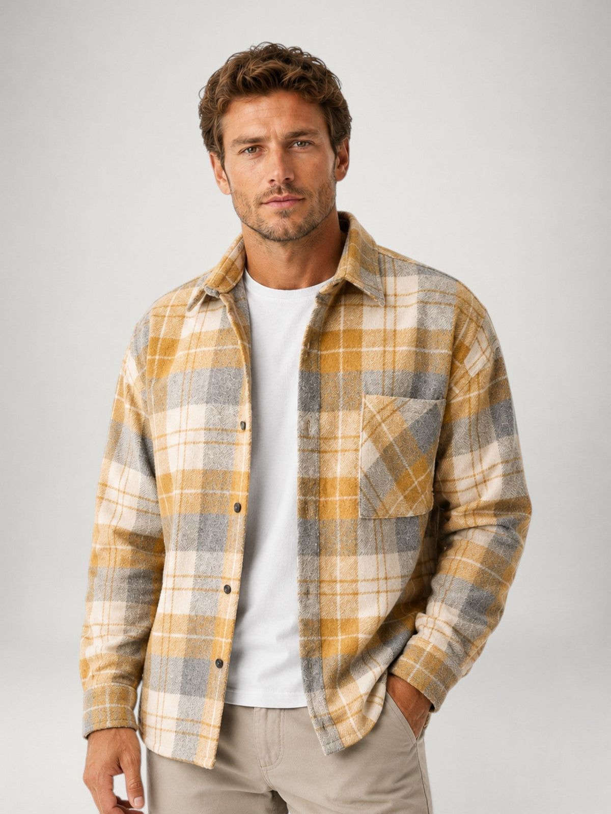 Dalton | Brushed Plaid Flannel Overshirt