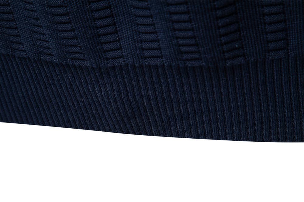Men's vertical rib cotton half zip jumper, view 5