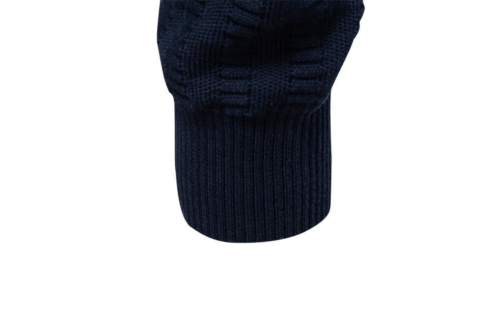 Men's vertical rib cotton half zip jumper, view 6