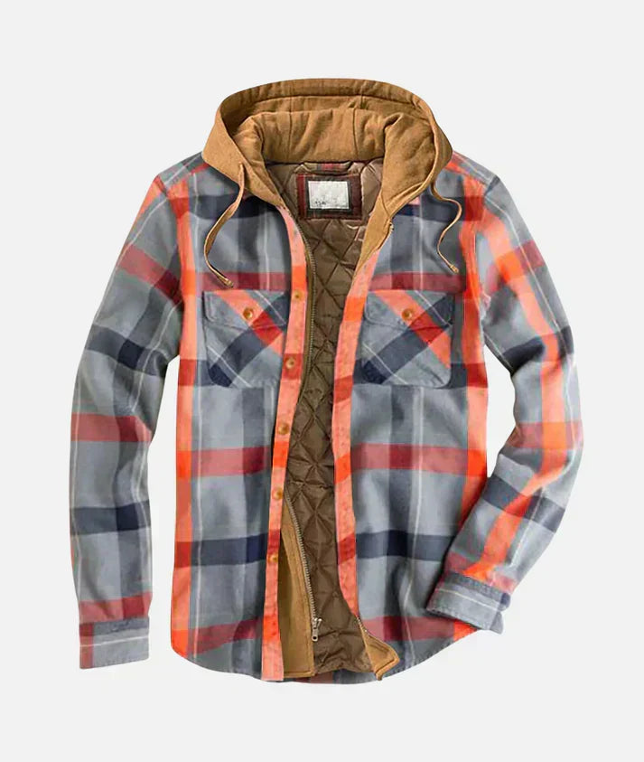 Men's patchwork check knit cardigan, view 5