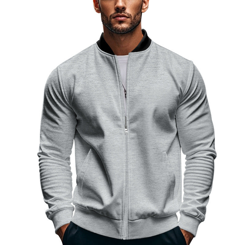 Men's slim fit stand collar bomber jacket