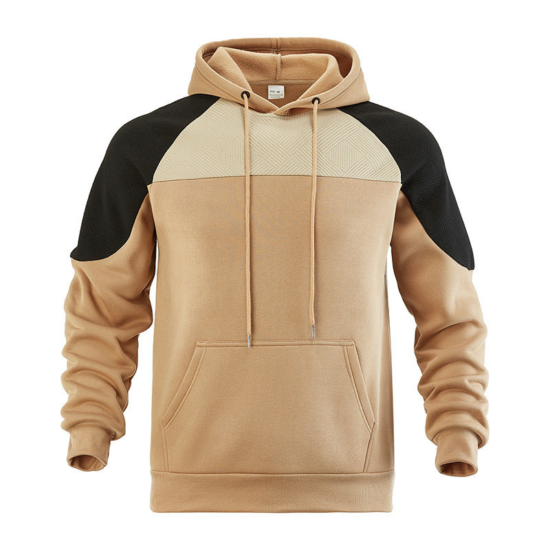 Men's textured panel raglan hoodie, view 6