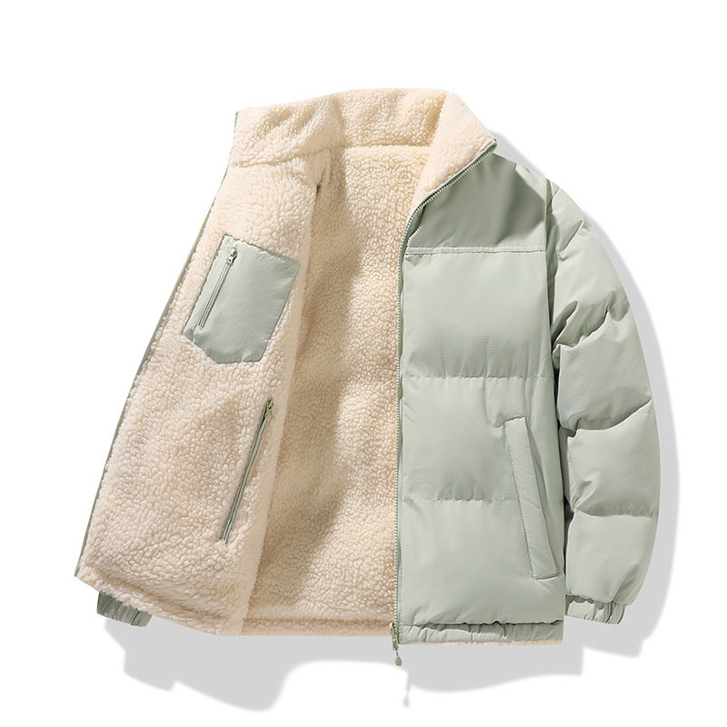 Men's reversible stand collar puffer jacket, view 7