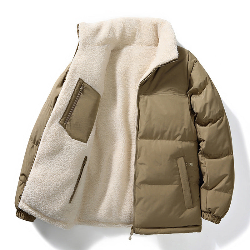 Men's reversible stand collar puffer jacket