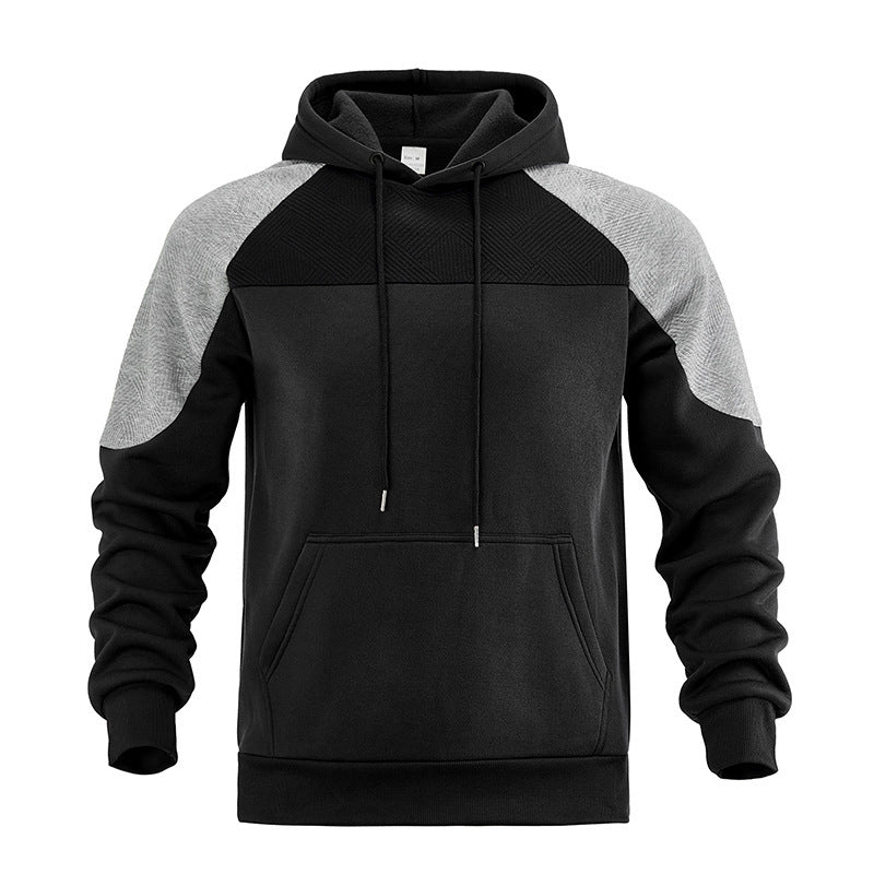 Men's textured panel raglan hoodie, view 7