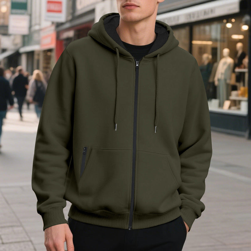 Men's oversized full zip hoodie, detail