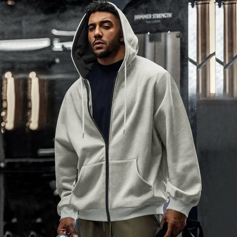 Men's oversized full zip hoodie, view 6