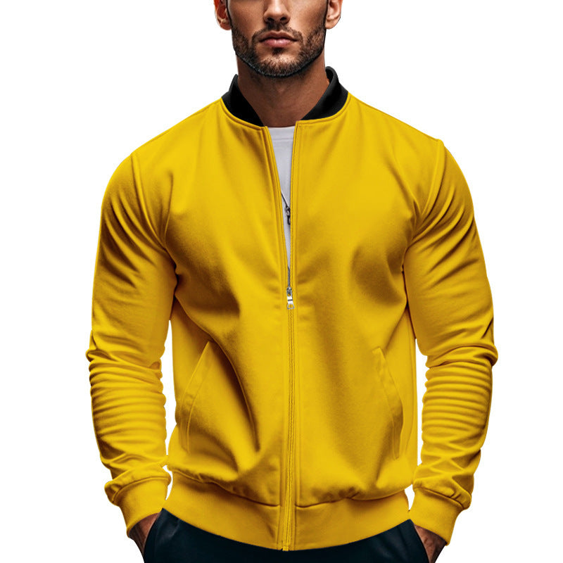 Men's slim fit stand collar bomber jacket, view 8
