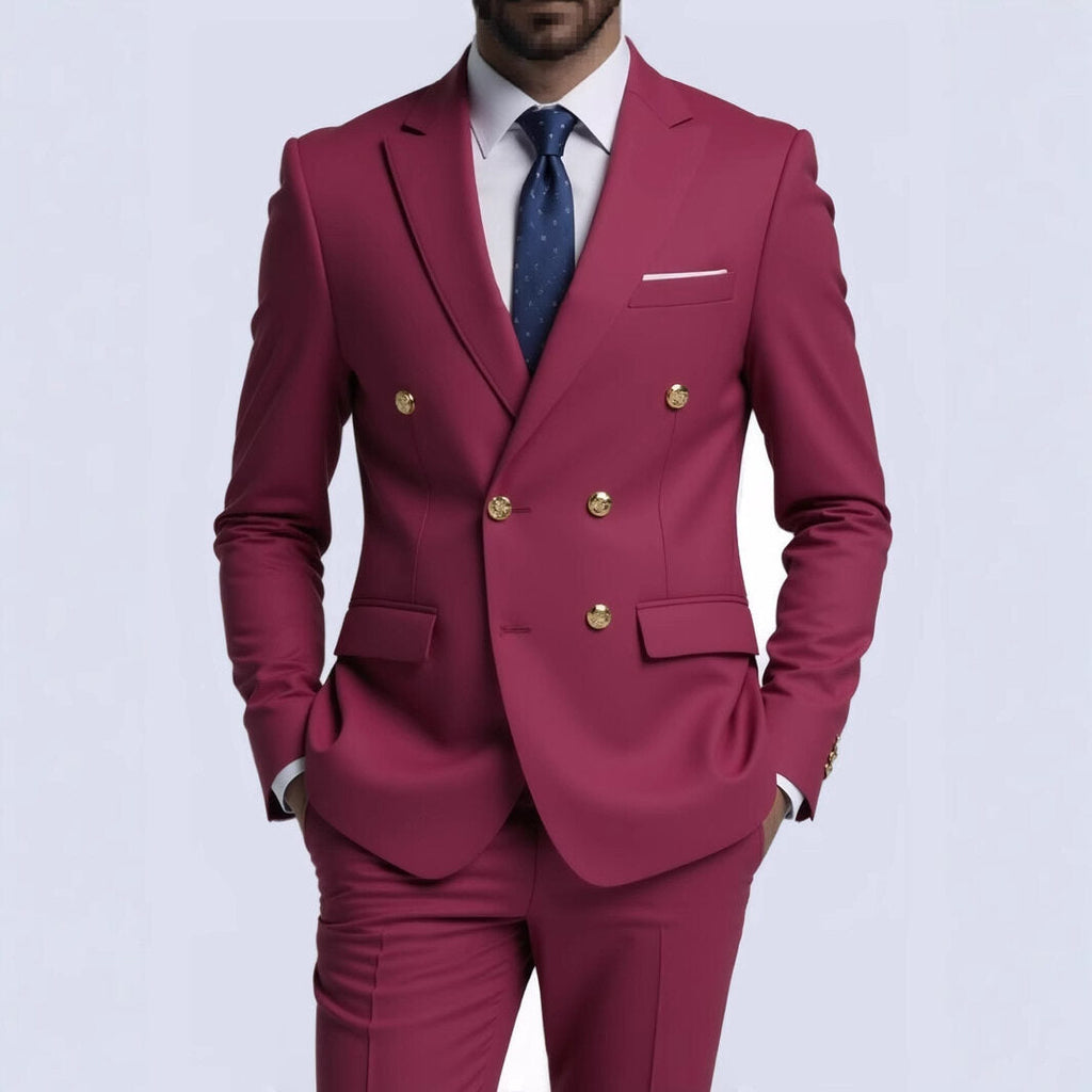 Men's peak lapel double breasted blazer, view 5
