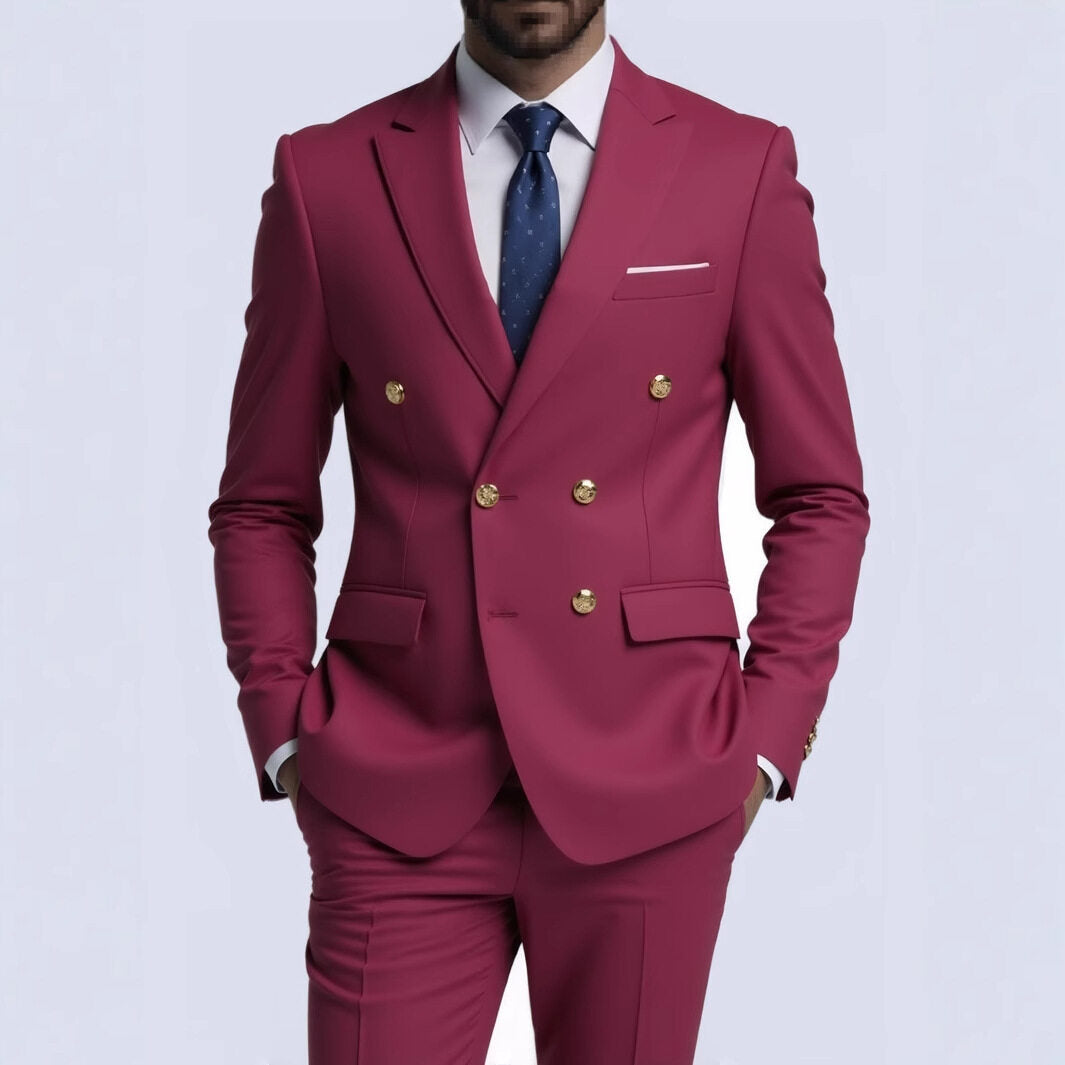 Men's peak lapel double breasted blazer, view 5