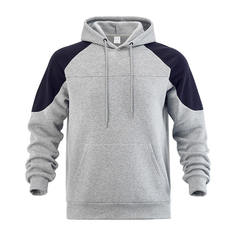 Men's textured panel raglan hoodie, view 9