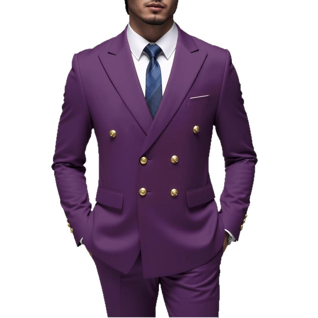 Men's peak lapel double breasted blazer, view 6