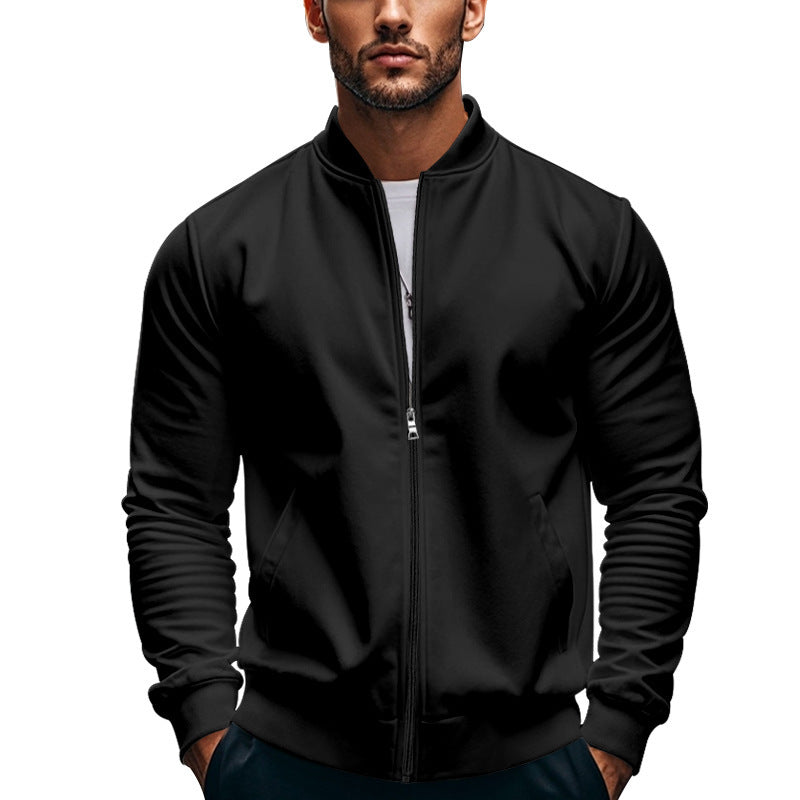 Men's slim fit stand collar bomber jacket, view 9