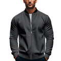 Men's slim fit stand collar bomber jacket, view 11