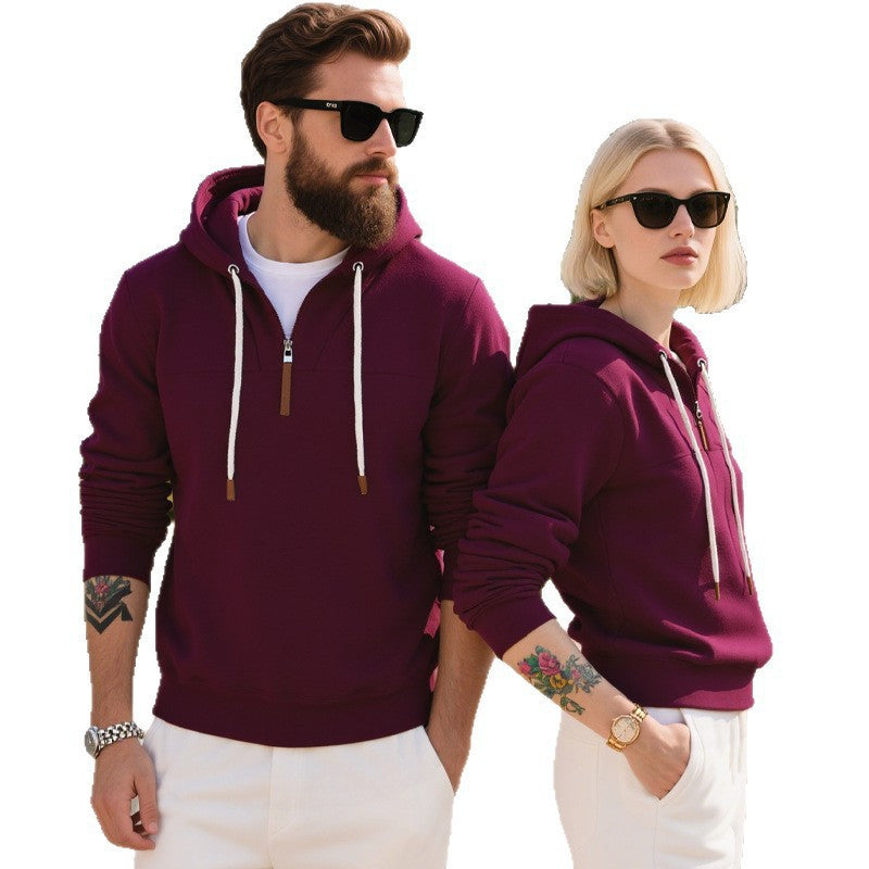 Men's soft fleece half zip hoodie, view 5