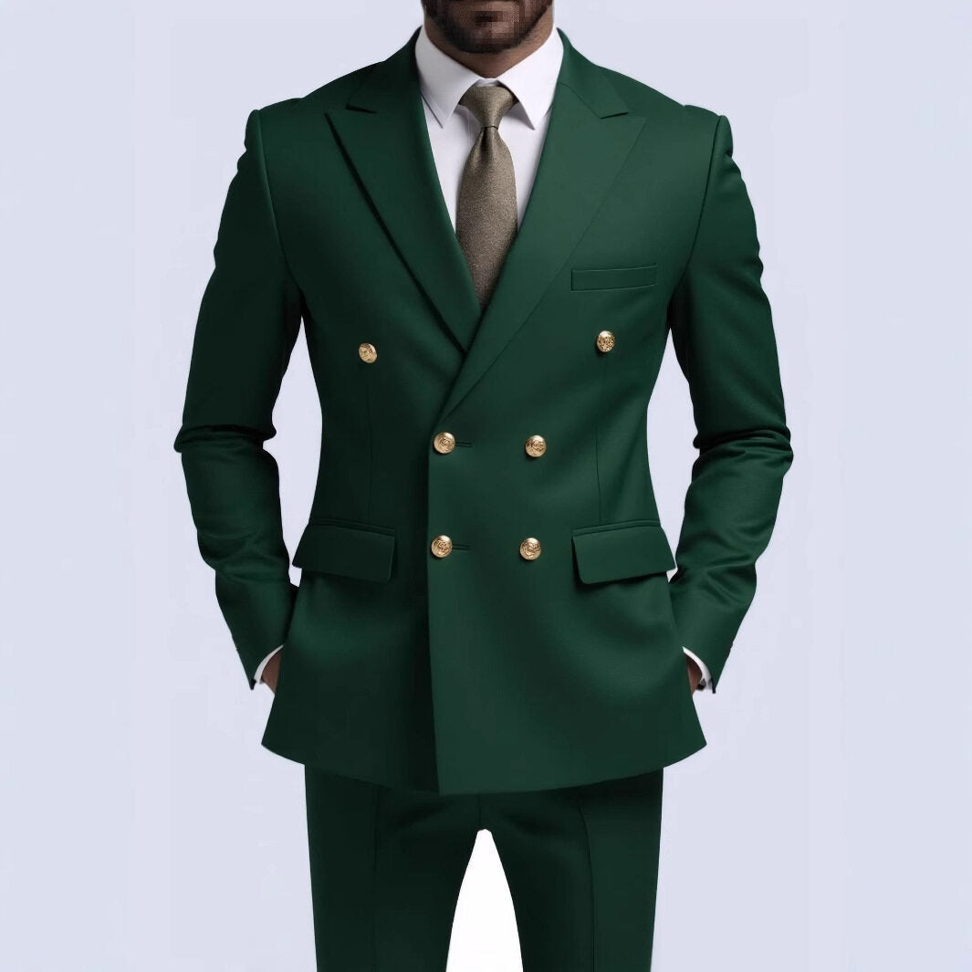 Men's peak lapel double breasted blazer