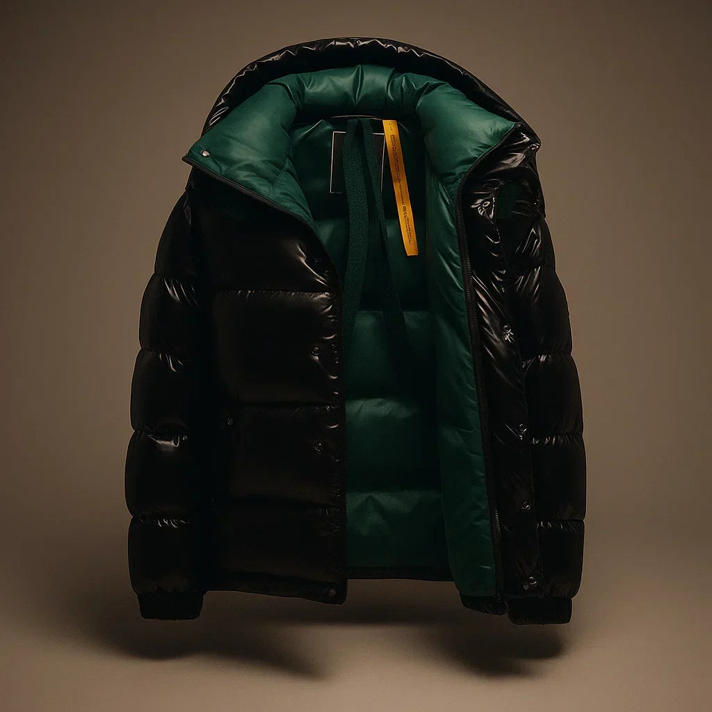 Men's thick padded full zip puffer jacket, view 13