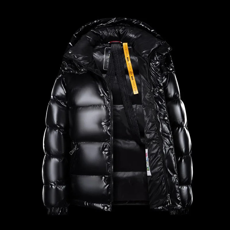 Men's thick padded full zip puffer jacket, view 7