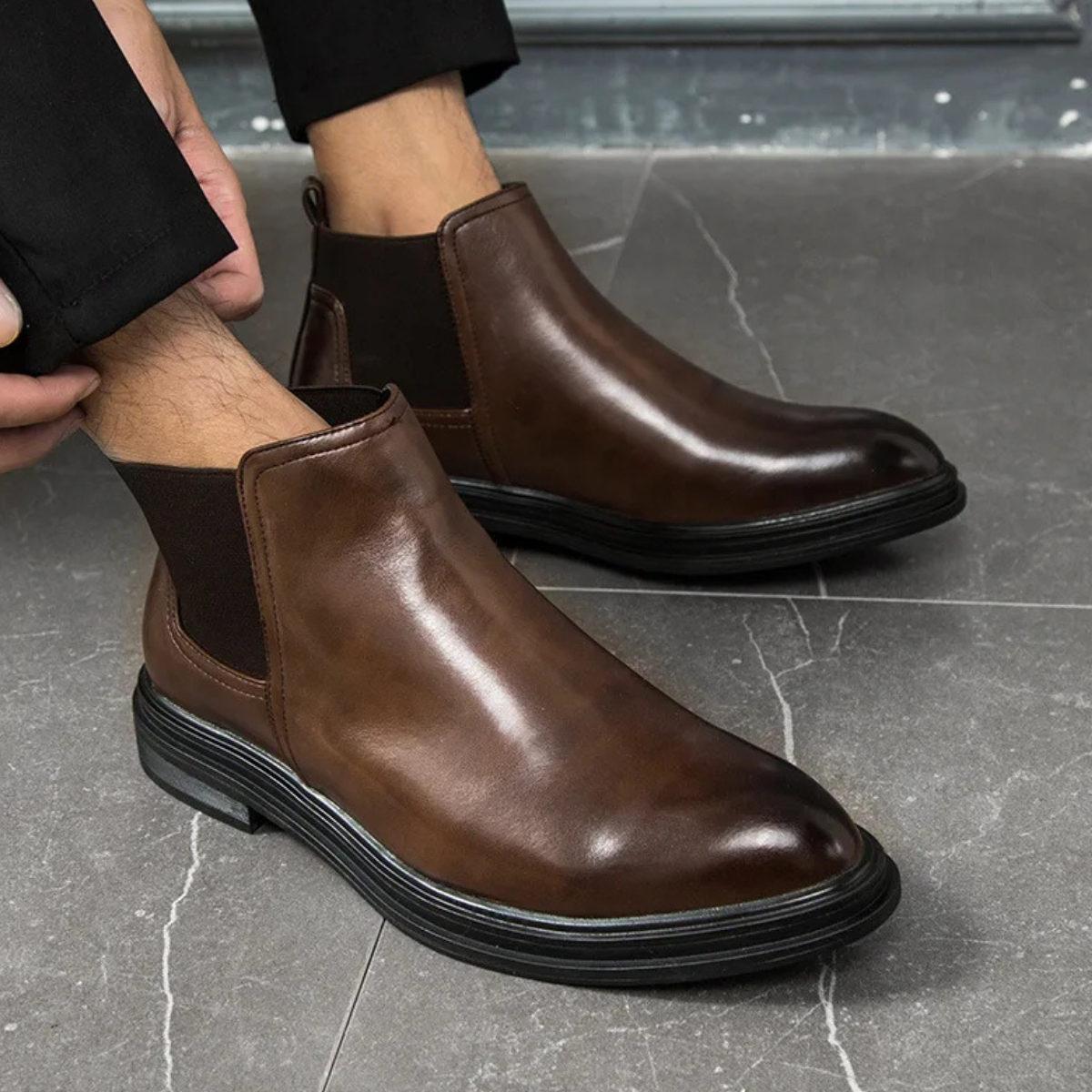 Fairfax | Lug Sole Leather Chelsea Boots