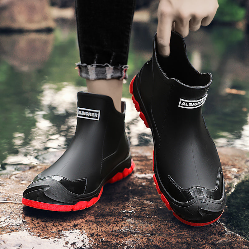 Men's waterproof rubber rain boots, detail