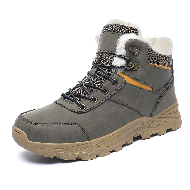 Men's waterproof insulated leather boots, side view