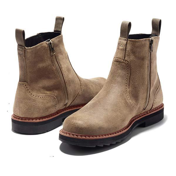 Francis | Brogue Lug Sole Side Zip Chelsea Boots