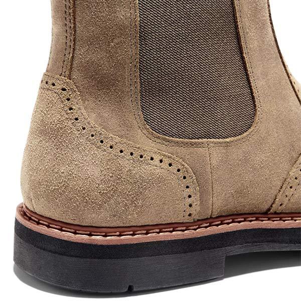 Men's brogue lug sole side zip chelsea boots, view 5