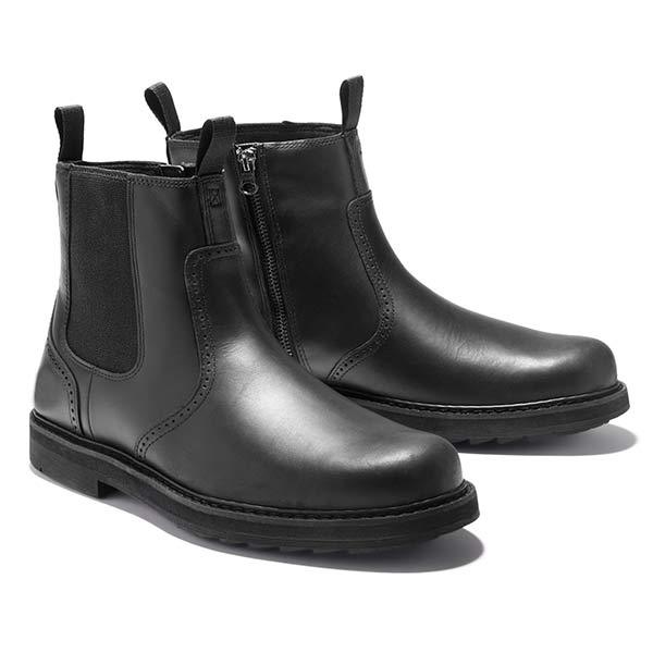 Francis | Brogue Lug Sole Side Zip Chelsea Boots