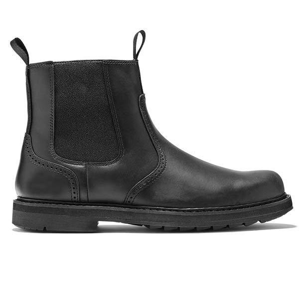 Men's brogue lug sole side zip chelsea boots, view 8