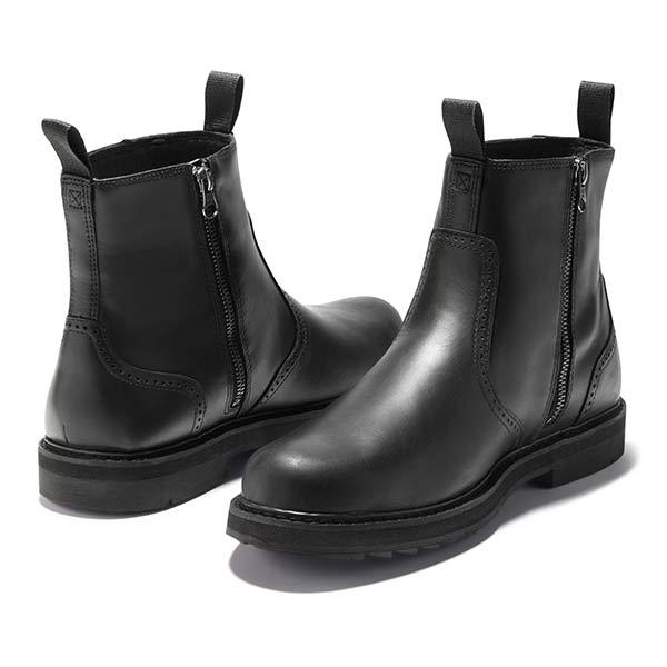 Men's brogue lug sole side zip chelsea boots, view 9