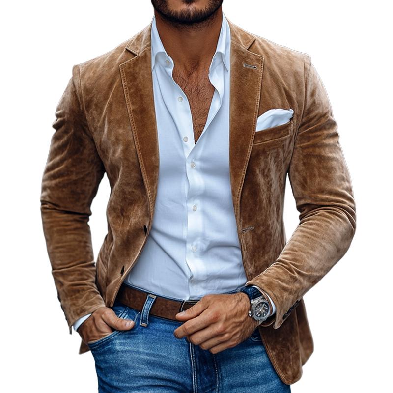 Men's modern structured day blazer, side view