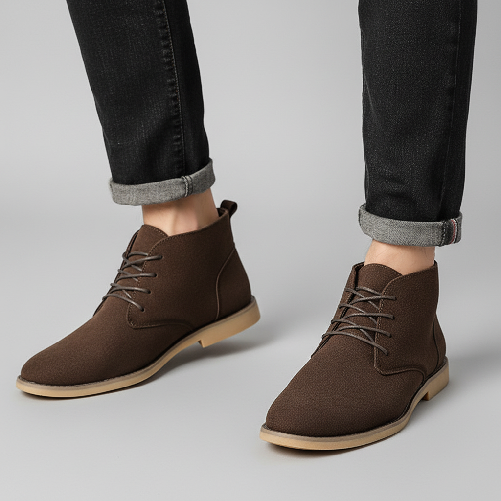 Gavin | Stacked Heel Suede Chukka Boots