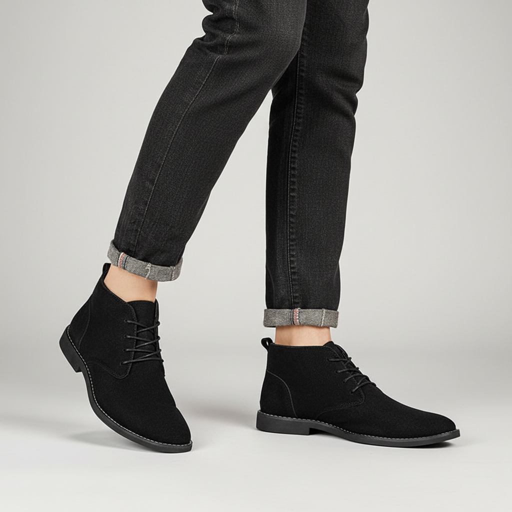 Gavin | Stacked Heel Suede Chukka Boots