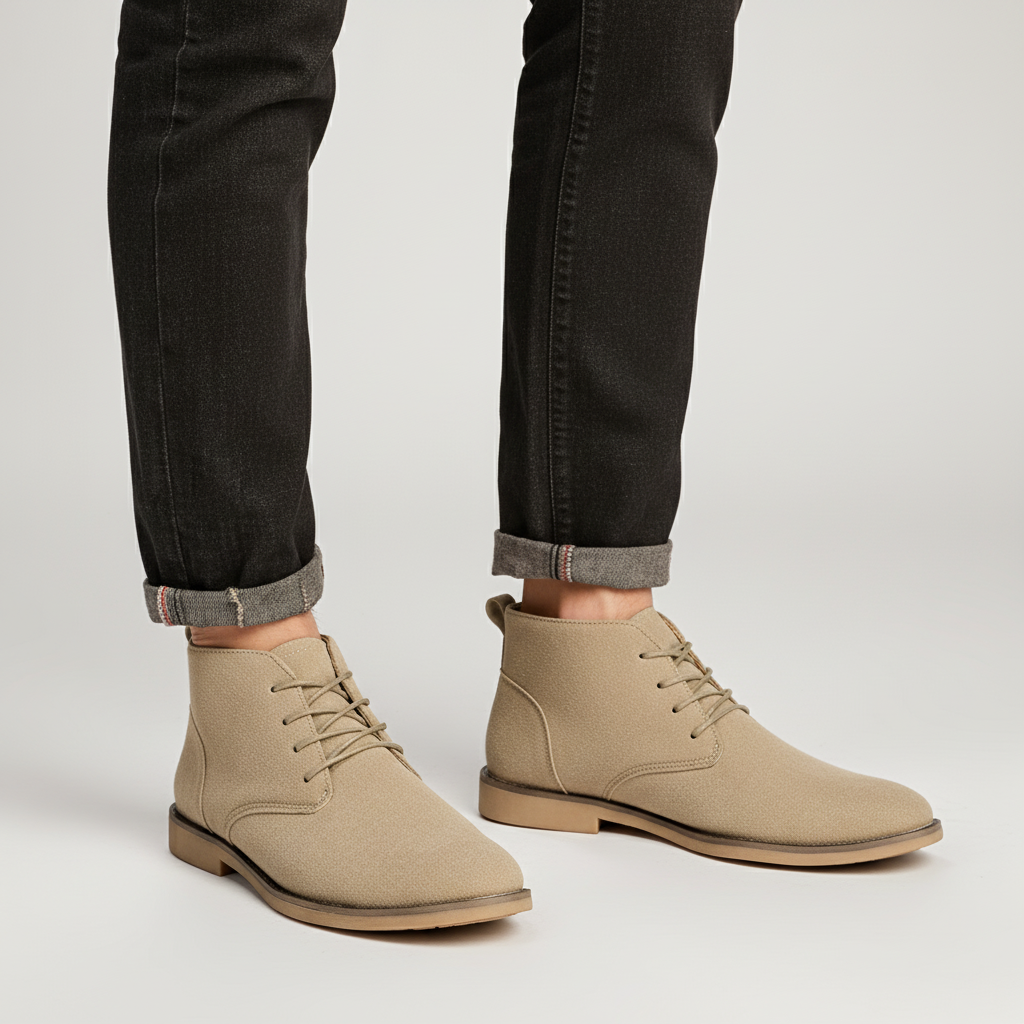 Gavin | Stacked Heel Suede Chukka Boots