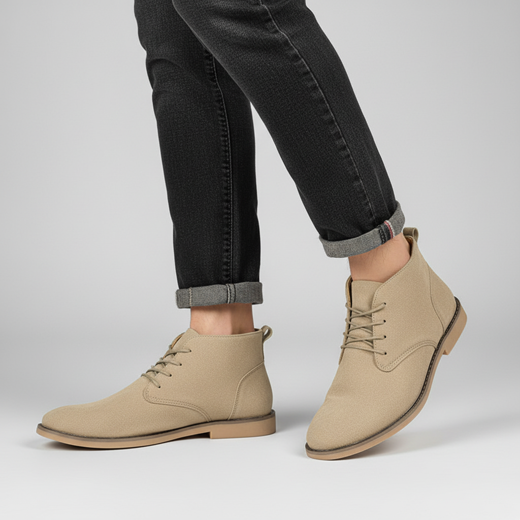 Gavin | Stacked Heel Suede Chukka Boots