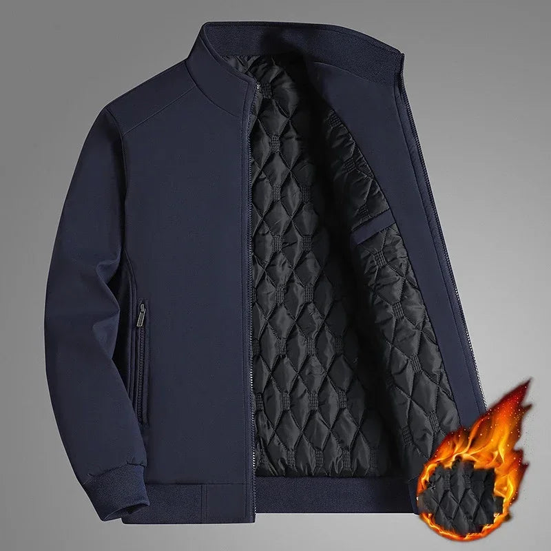 Men's waterproof lightweight rain jacket, back view