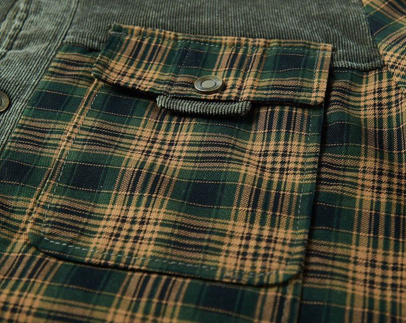 Men's sherpa lined check overshirt, view 9